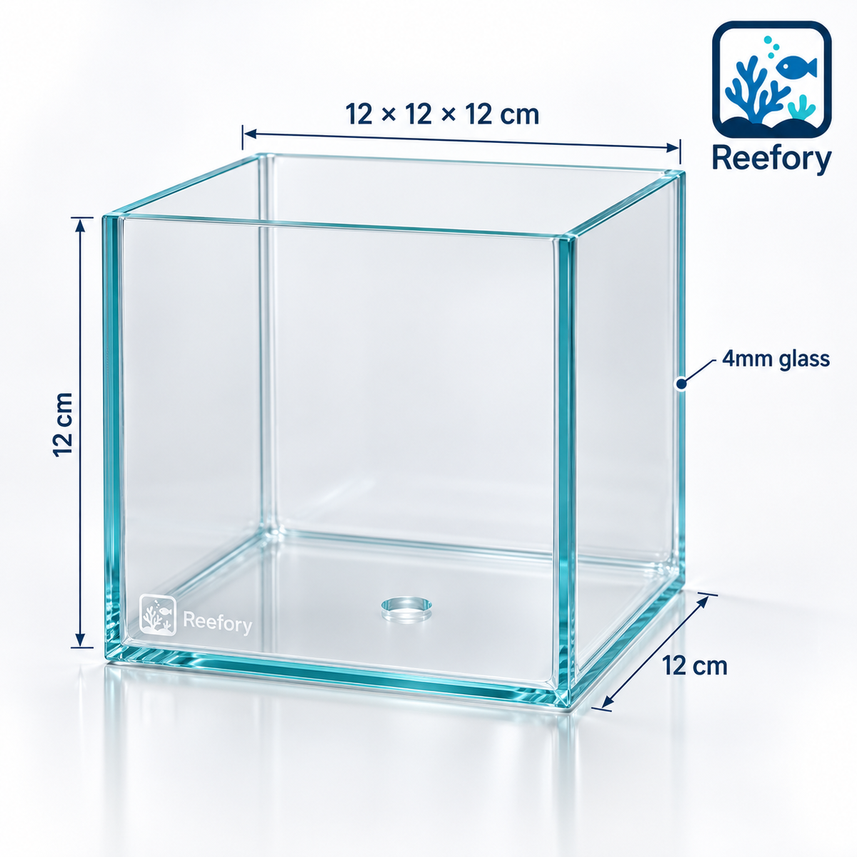 Bottom-Drain Glass Cube - image 1